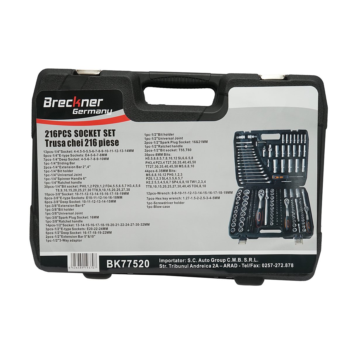 Trusa scule combinate 216 piese Breckner Germany